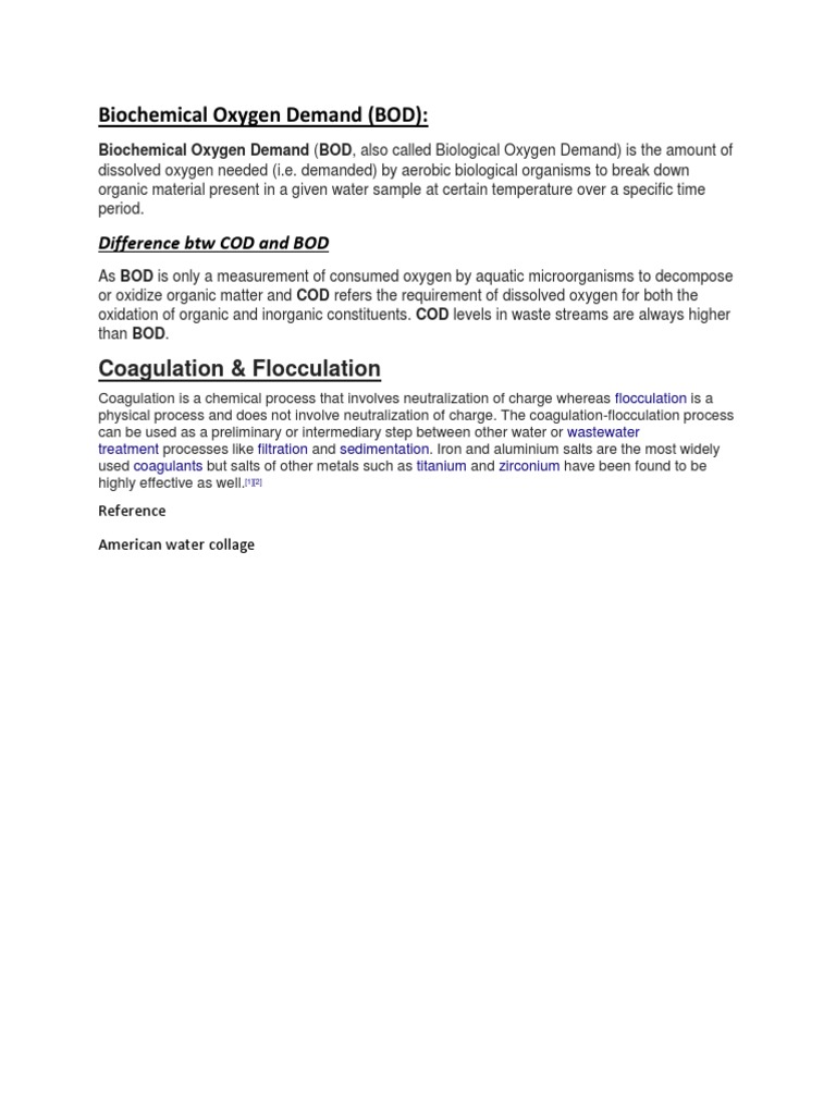 Biochemical Oxygen Demand | PDF