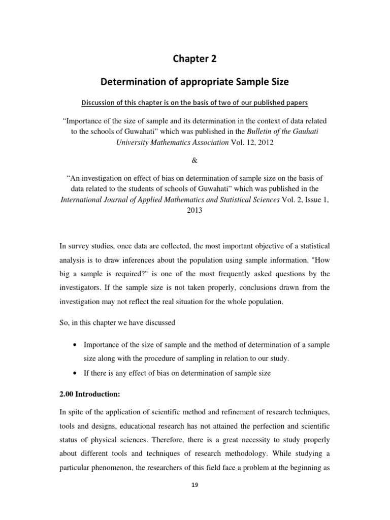 Sample Size Determination Pdf Normal Distribution Bias Of An Estimator