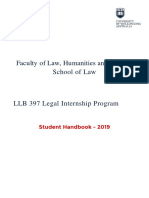 UOW LLB397 Legal Internship Student Handbook