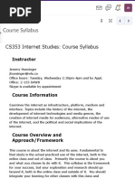 Course Syllabus - CS-353-OC2 - Internet Studies