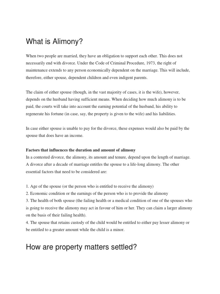 What Is Alimony? Factors That Influences The Duration and Amount of