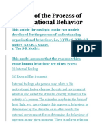 Models of The Process of Organizational Behavior