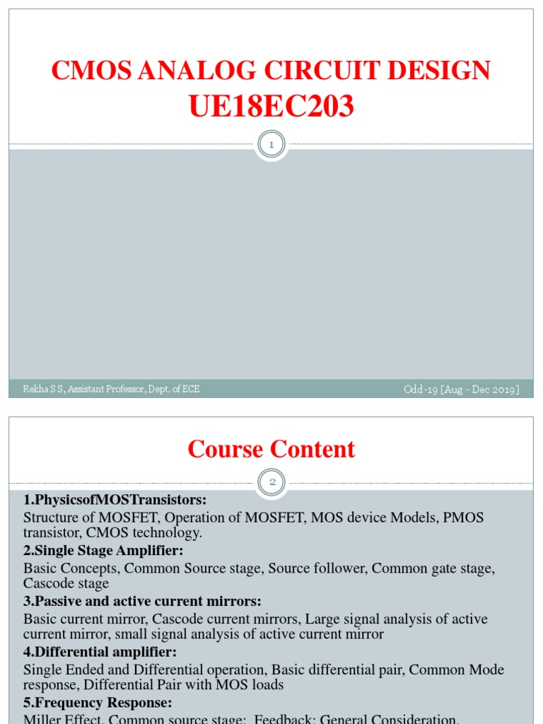CMOS Analog Circuit Design Overview | PDF | Mosfet | Field Effect ...