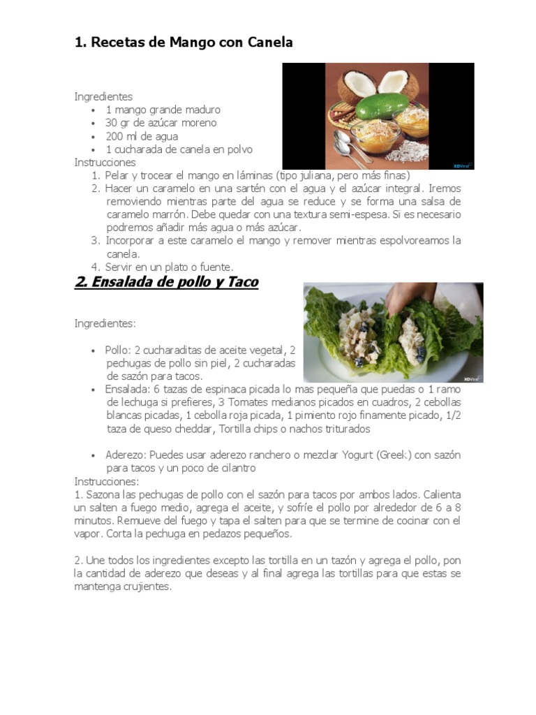 5 Recetas de Comida Saludable | PDF | Taco | ensalada