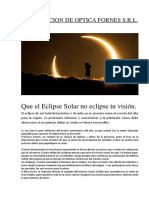 Inndicaciones para La Proteccion Ocular Durante Un Eclipse Solar