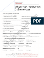 Bài Tập Chọn Lọc Từ Đề Thi Thử Tiếng Anh 2018