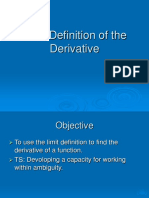 Limit Definition of The Derivative