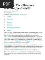 Diabetes The Differences Between Types 1 and 2