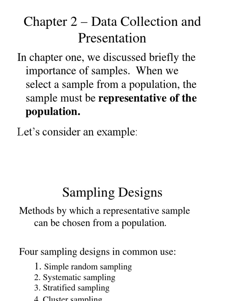 Sampling Methods and Data Presentation | PDF | Sampling (Statistics ...