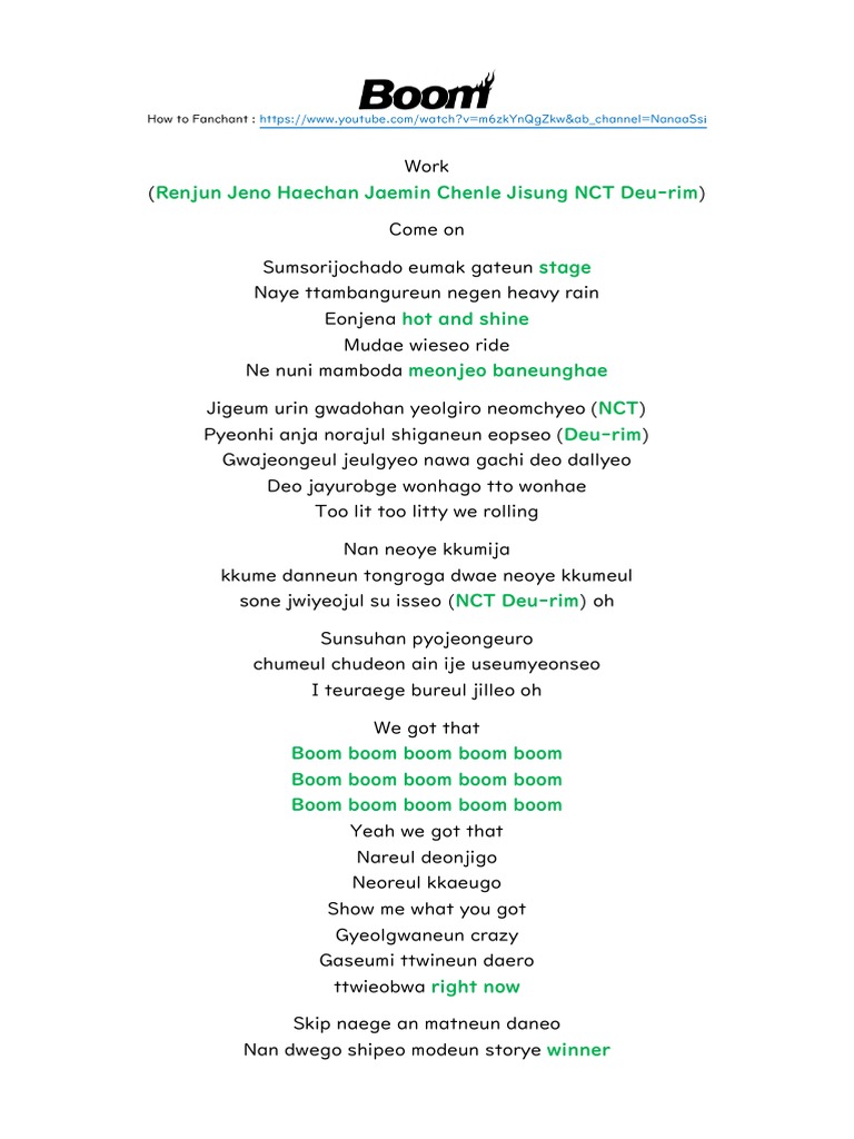 Nct Dream Fanchant Guide Pdf