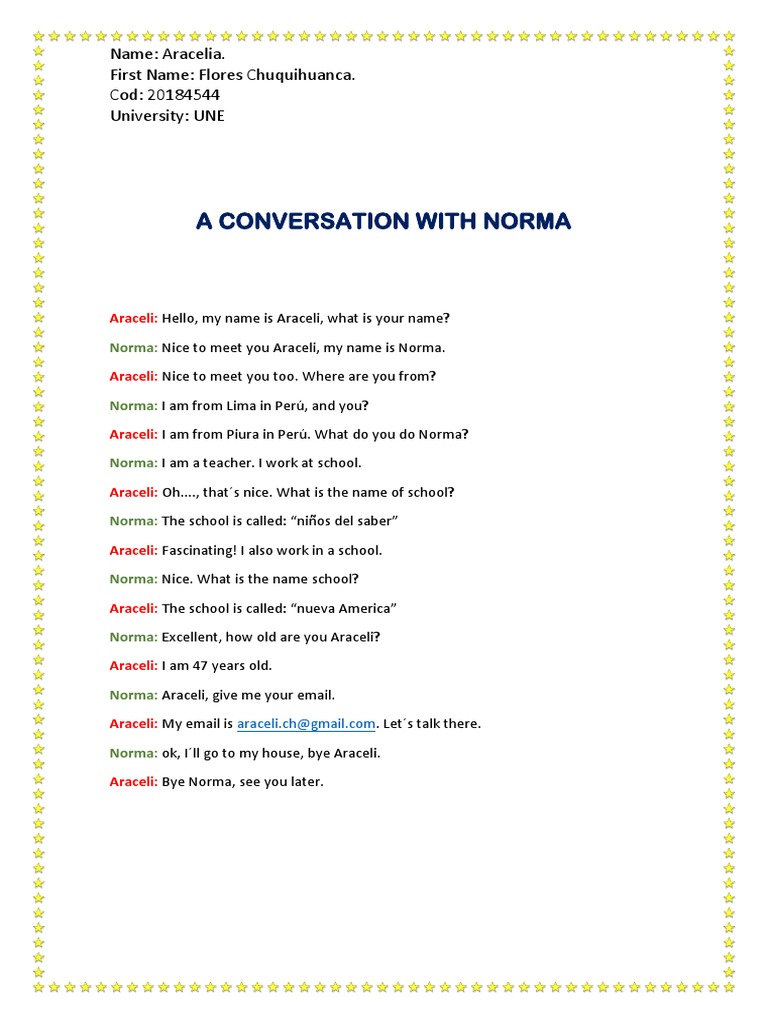 Conversation Between Araceli and Norma | PDF | Self-Improvement | Lifestyle