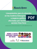 Lineamientos para La Atención en Los CEM A Mujeres Afectadas Por Hechos de ACOSO POLÍTICO.