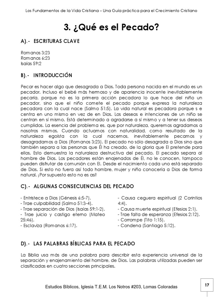 Consecuencias del Pecado en la Fe Cristiana | PDF | Pecado | Libre albedrío