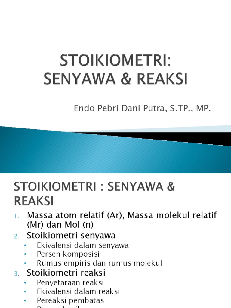 Rumus dan Prinsip Stoikiometri Kimia | PDF | Metode & Bahan Ajar ...