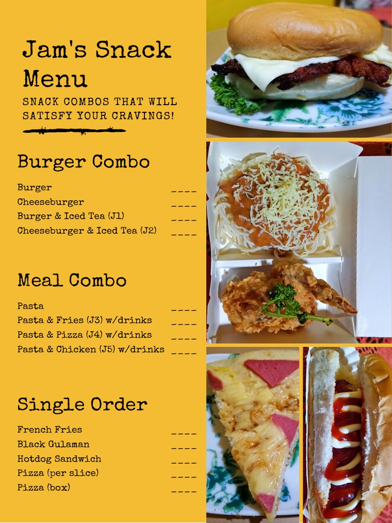 Satisfying Snack Combos Menu | PDF