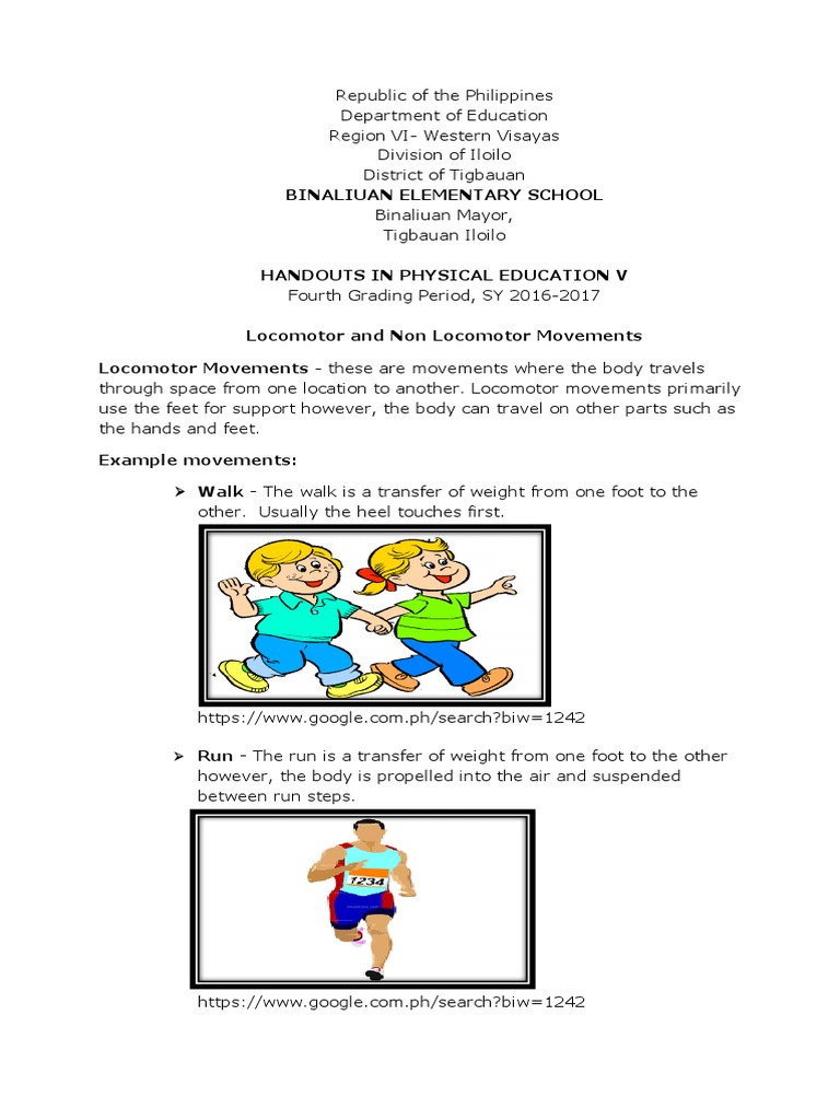 Locomotor and Non Locomotor Movements | PDF | Animal Locomotion ...