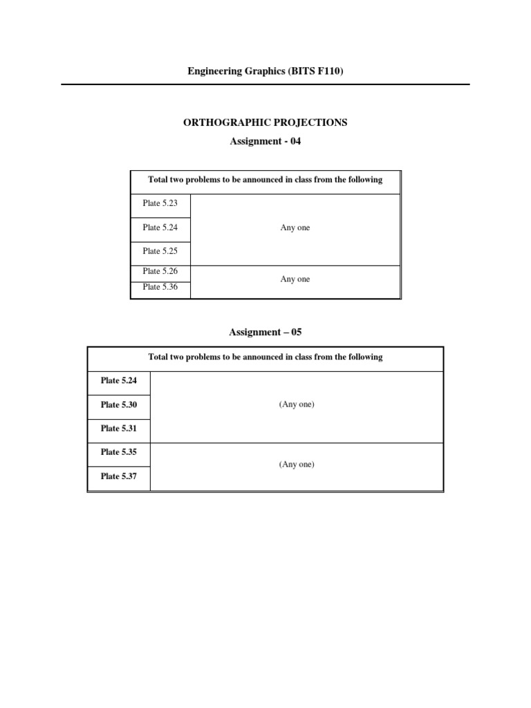 Engineering Graphics Orthographic Projections | PDF