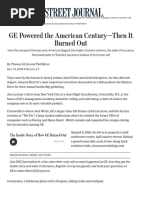 GE Powered The American Century-Then It Burned Out - WSJ PDF