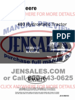 John Deere 400 Lawn Garden Tractor Service Manual