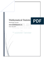 Mathematical Statistics I Muzammil Tanveer