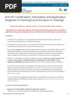 EIT/LSIT Certification: Information and Application (Engineer-in-Training/Land Surveyor-in-Training)