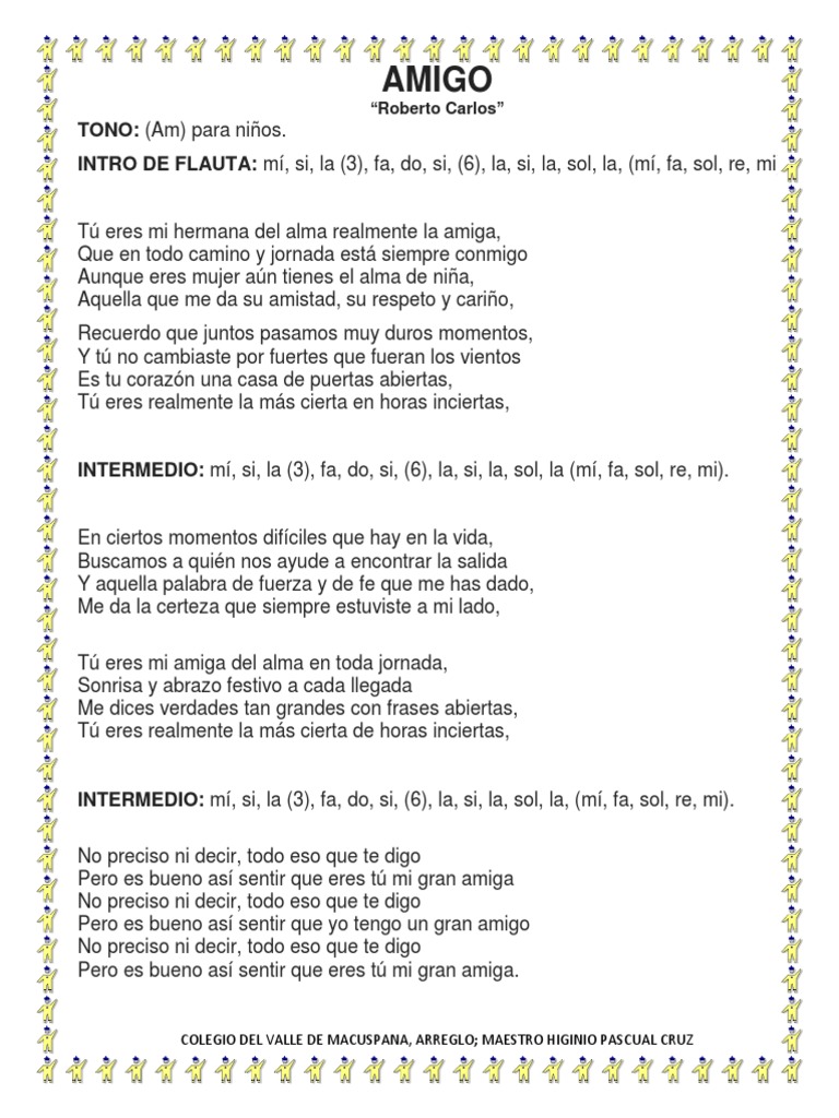 Letra de "Amigo" de Roberto Carlos | PDF