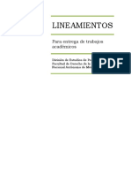 Lineamientos Para Entrega Trabajos Academicos FAC DER