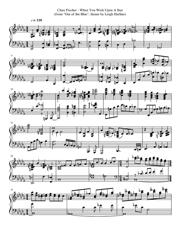 Clare Fischer When You Wish Upon A Star Transcription