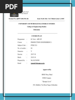 Ape Up-production Engineering 1 Course Plan