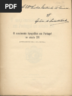 Sousa Viterbo - O Movimento Tipográfico Em Portugal No Século XVI
