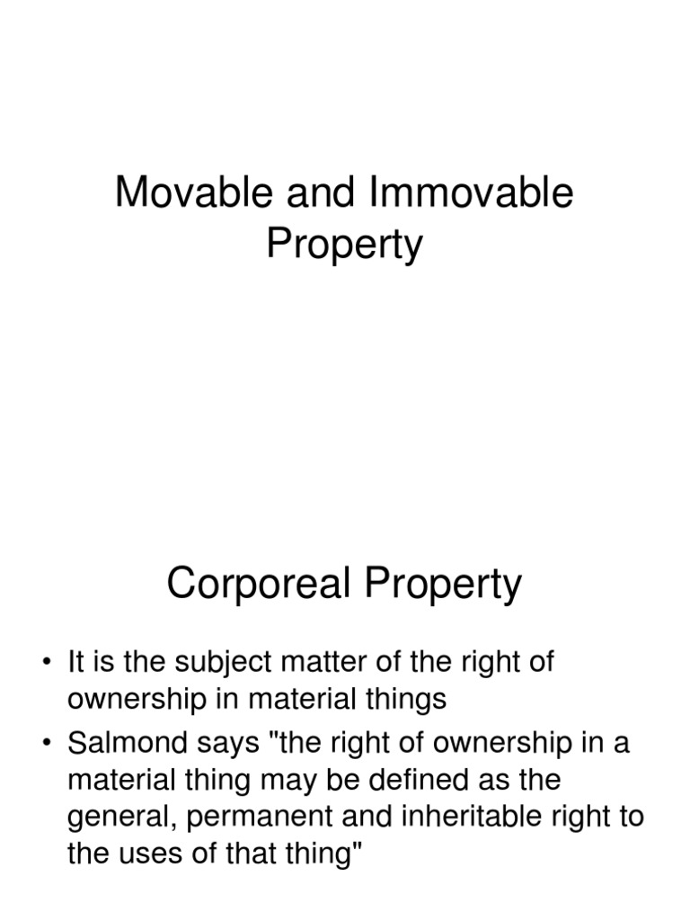 Movable and Immovable Property.ppt Property Private Law