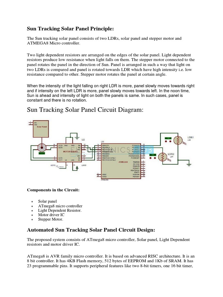 Sun Tracking Solar Panel System Guide | PDF | Analog To Digital ...