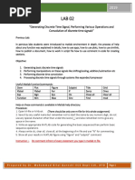 Generating Discrete Time Signal, Performing Various Operations and Convolution of Discrete Time Signals