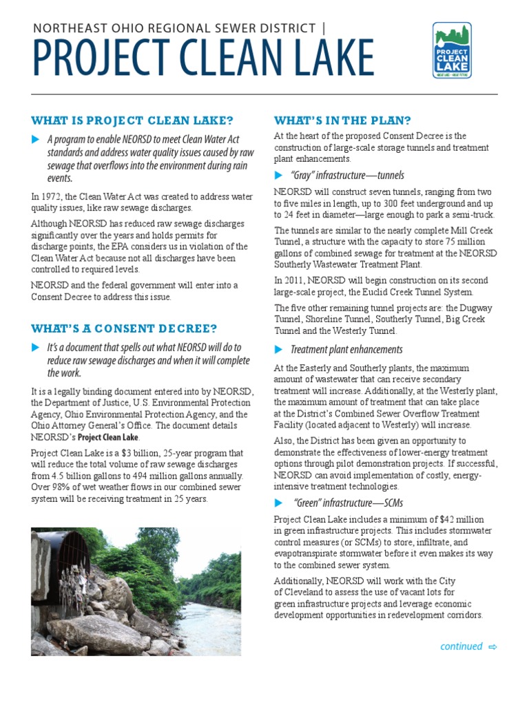 Project Clean Lake Overview | PDF | Combined Sewer | Clean Water Act