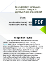 Aplikasi Tauhid Dalam Kehidupan Sehari-Hari Dan Pengaruh Pengamalan