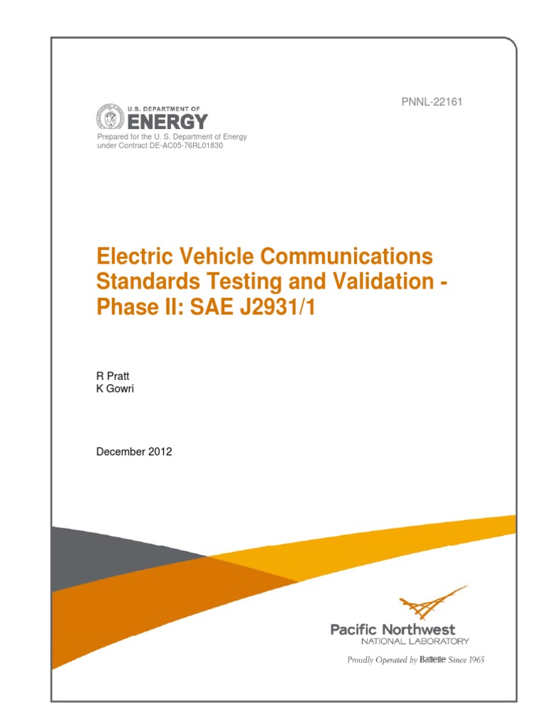 Electric Vehicle Communications Standards Testing and Validation
