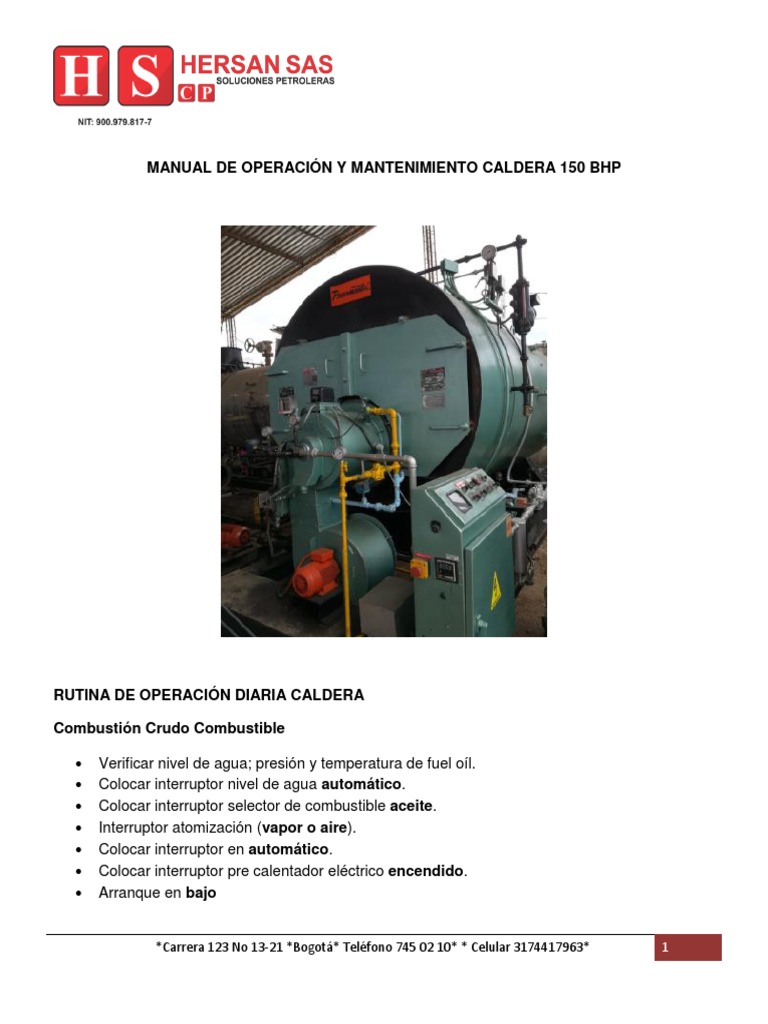 Manual de Operacion Caldera 150 BHP POWERMASTER Combustión Gases