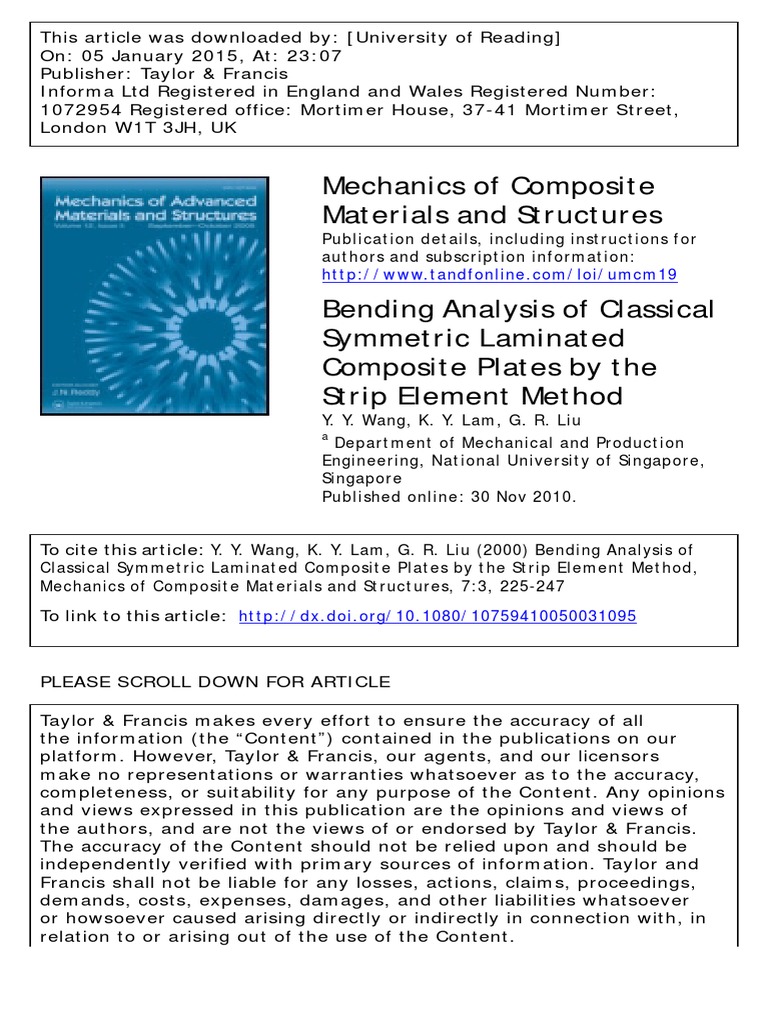 Mechanics of Composite Materials and Structures | PDF | Finite Element ...