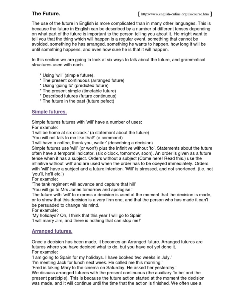 Understanding Future Tenses in English | PDF | Grammatical Tense | Grammar