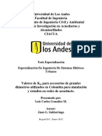 TESIS - Valores de KM Utilizados en Colombia para Simulacion de Redes de Acueducto PDF