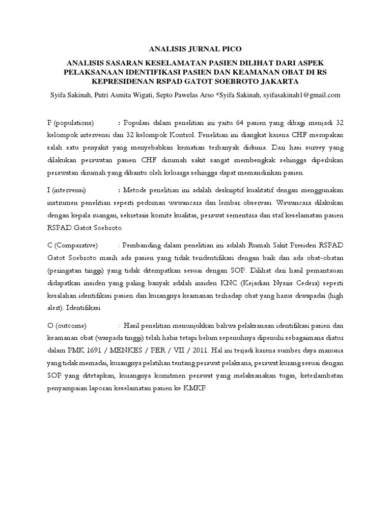 Analisis Jurnal Pico