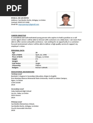 Resume sample