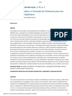 Educação MTM e A Formação de Professores para Uma Prática Docente Significativa