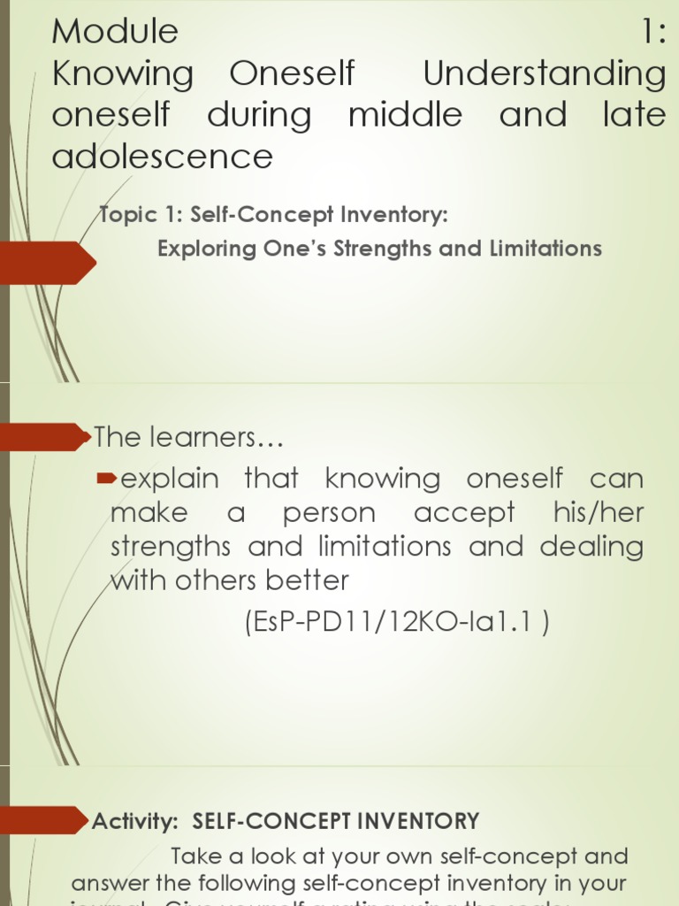 Self-Concept Inventory for Adolescents | PDF | Self | Self Concept