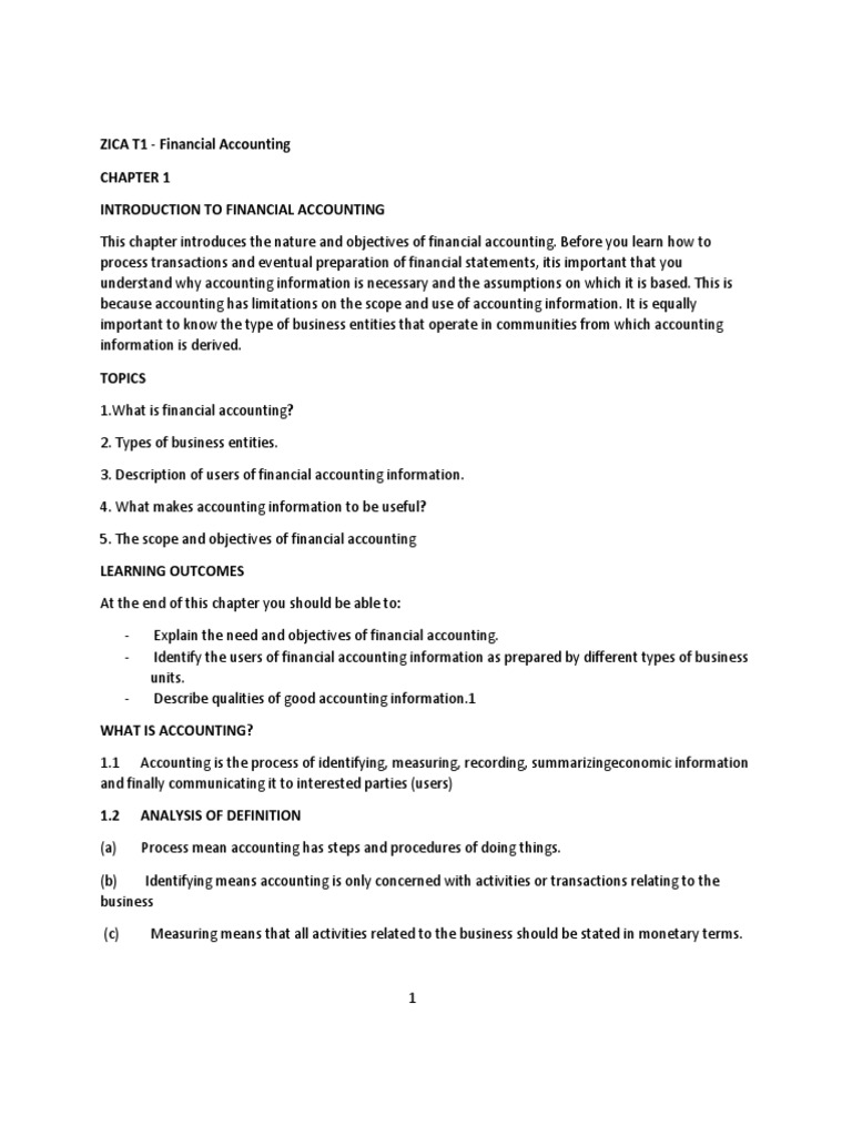Introduction to Financial Accounting | PDF | Expense | Debits And Credits
