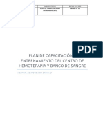 Bspln-lhc-005 Plan de Capacitacion Banco de Sangre