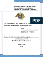 Los incoterms y su efecto en el costo del cuero importado por empresas peruanas - Año 2019