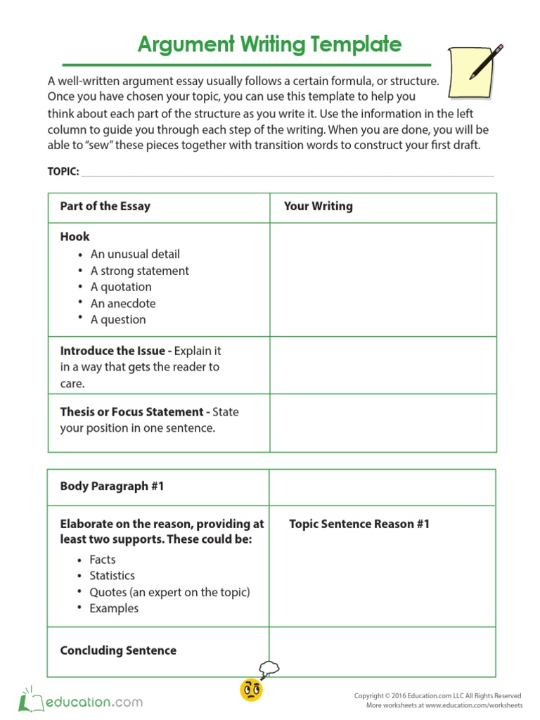 Argument Writing Template | PDF | Reason | Essays