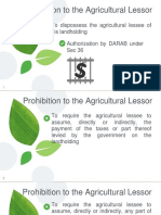 Prohibiton to Agricultural Lessor 