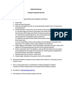 Field Workshop Project Proposal Format